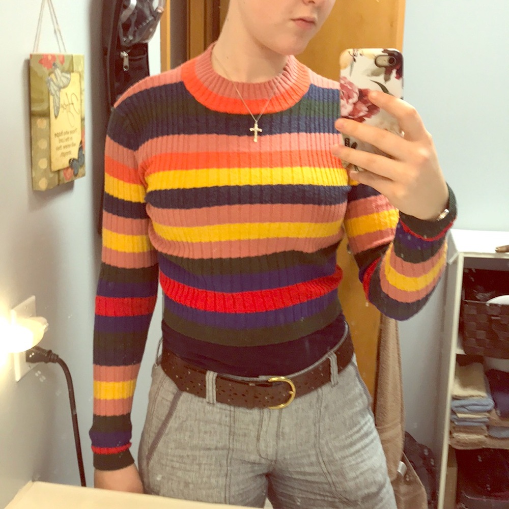 Lottie Moss Colorful Stretch Sweater